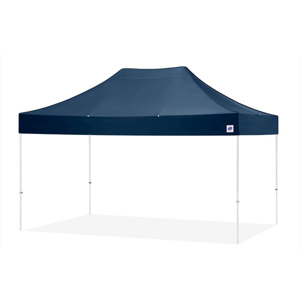 TAA Compliant Eclipse Shelter, 10' W x 15' L, White Steel Frame, Navy Blue Top